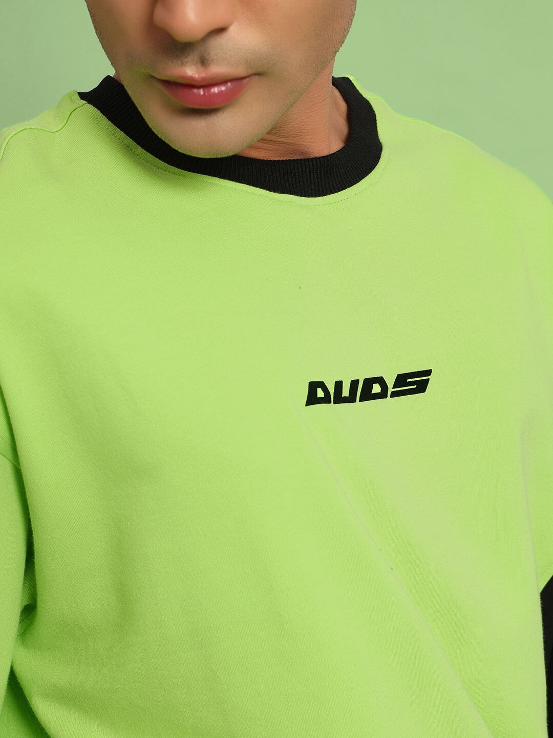 ESPRESSO OVERSIZED SWEATSHIRT (NEON GREEN-BLACK)