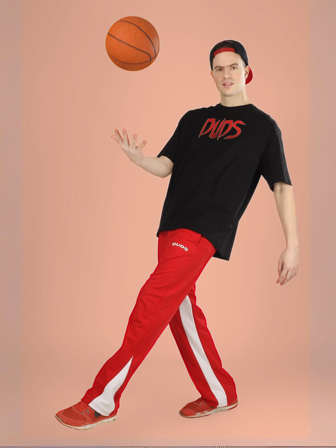 FLOPPY FLARED CONTRAST JOGGERS (RED)