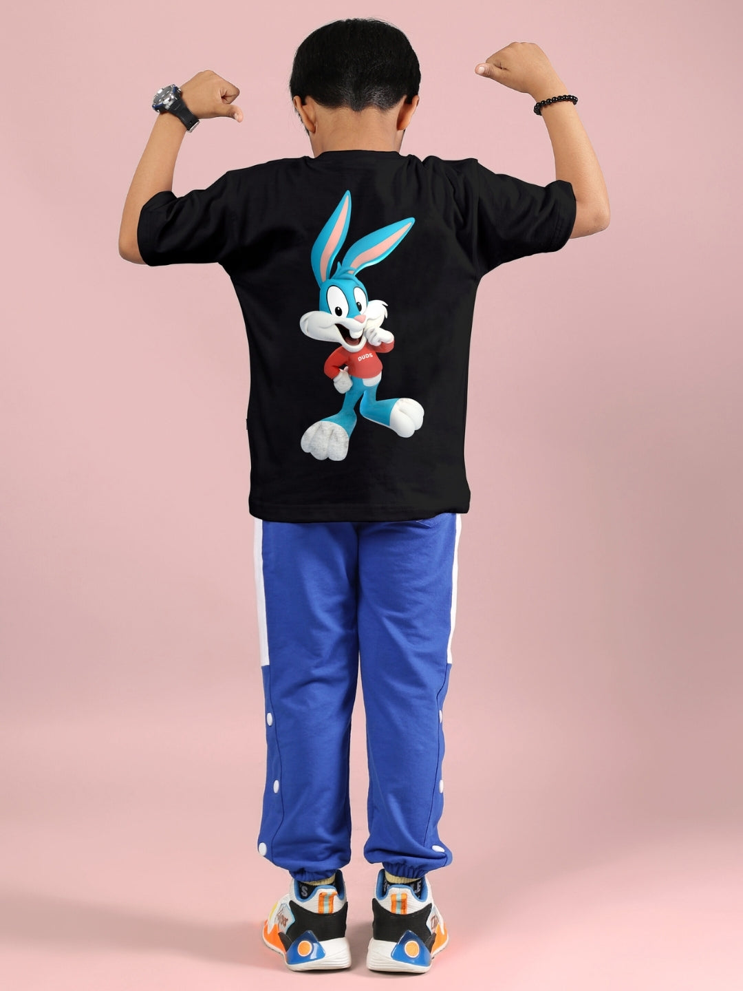 TINY TOON PRINTED CO-ORD FOR BOYS & GIRLS (BLACK-R BLUE)