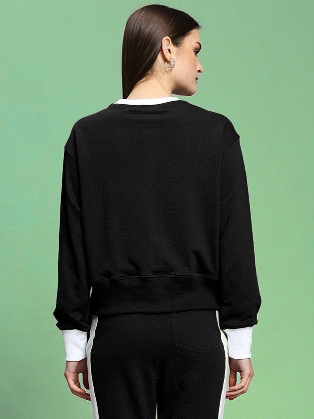 WOMEN'S JESSFLICK RELAXED FIT SWEATSHIRT(BLACK)