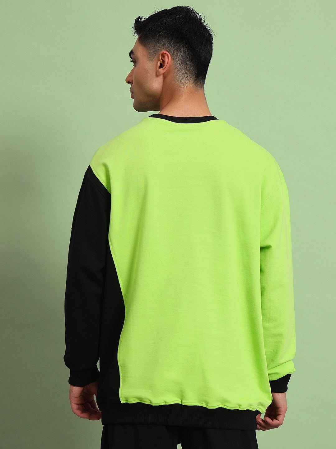 ESPRESSO OVERSIZED SWEATSHIRT (NEON GREEN-BLACK)