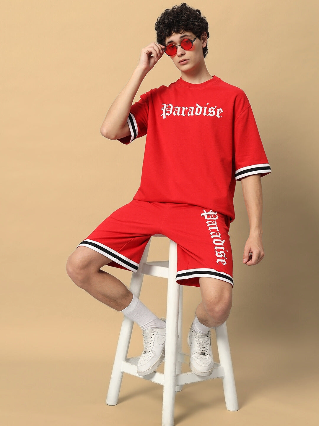 Paradise Colorblock  Co-Ord Set (Red)