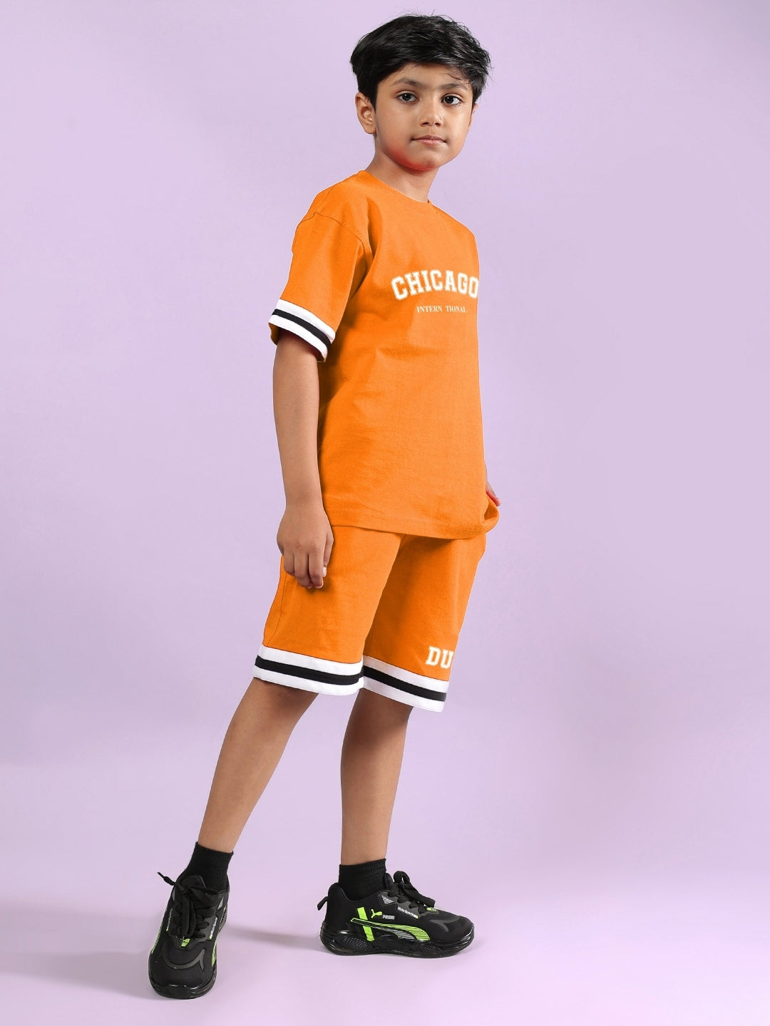 CHICAGO PRINTED CO-ORD FOR BOYS & GIRLS (ORANGE)