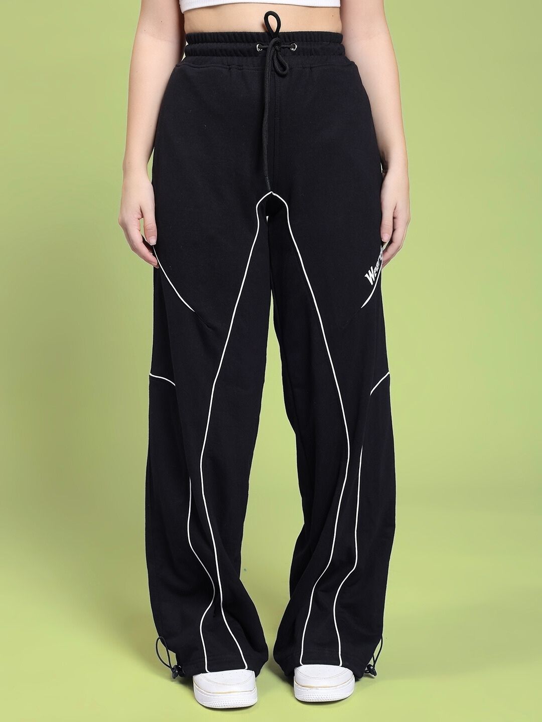 WOMEN'S SIGNATURE PIPING JOGGERS BLACK