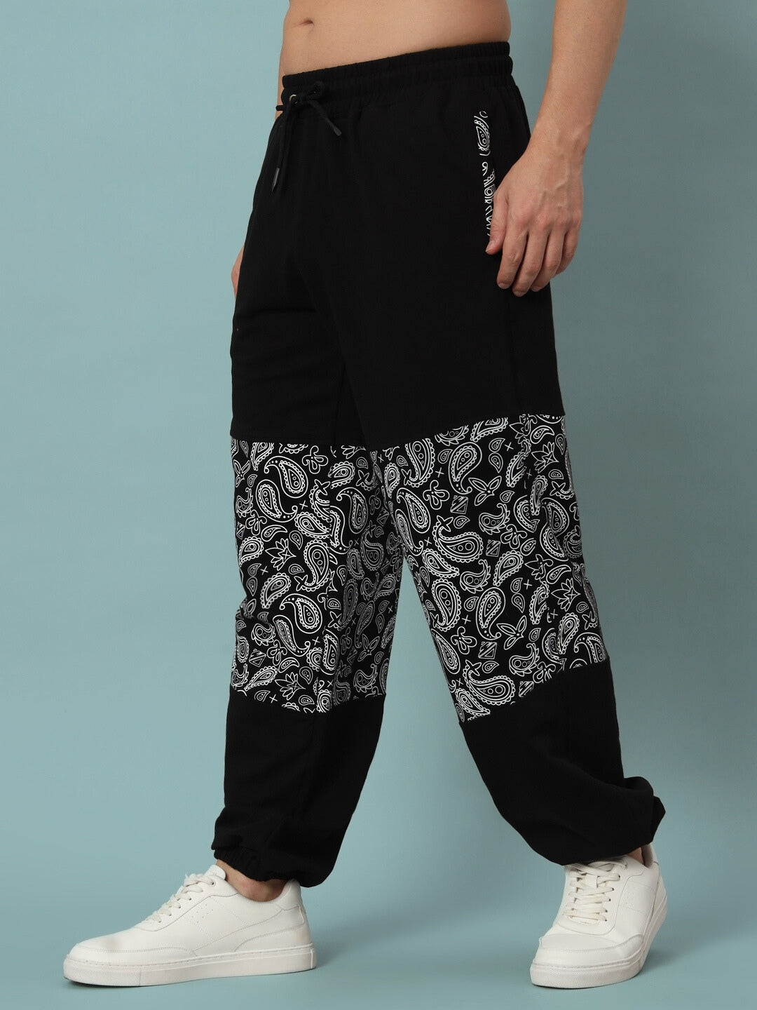 MOSAIC BAGGY JOGGERS (BLACK)