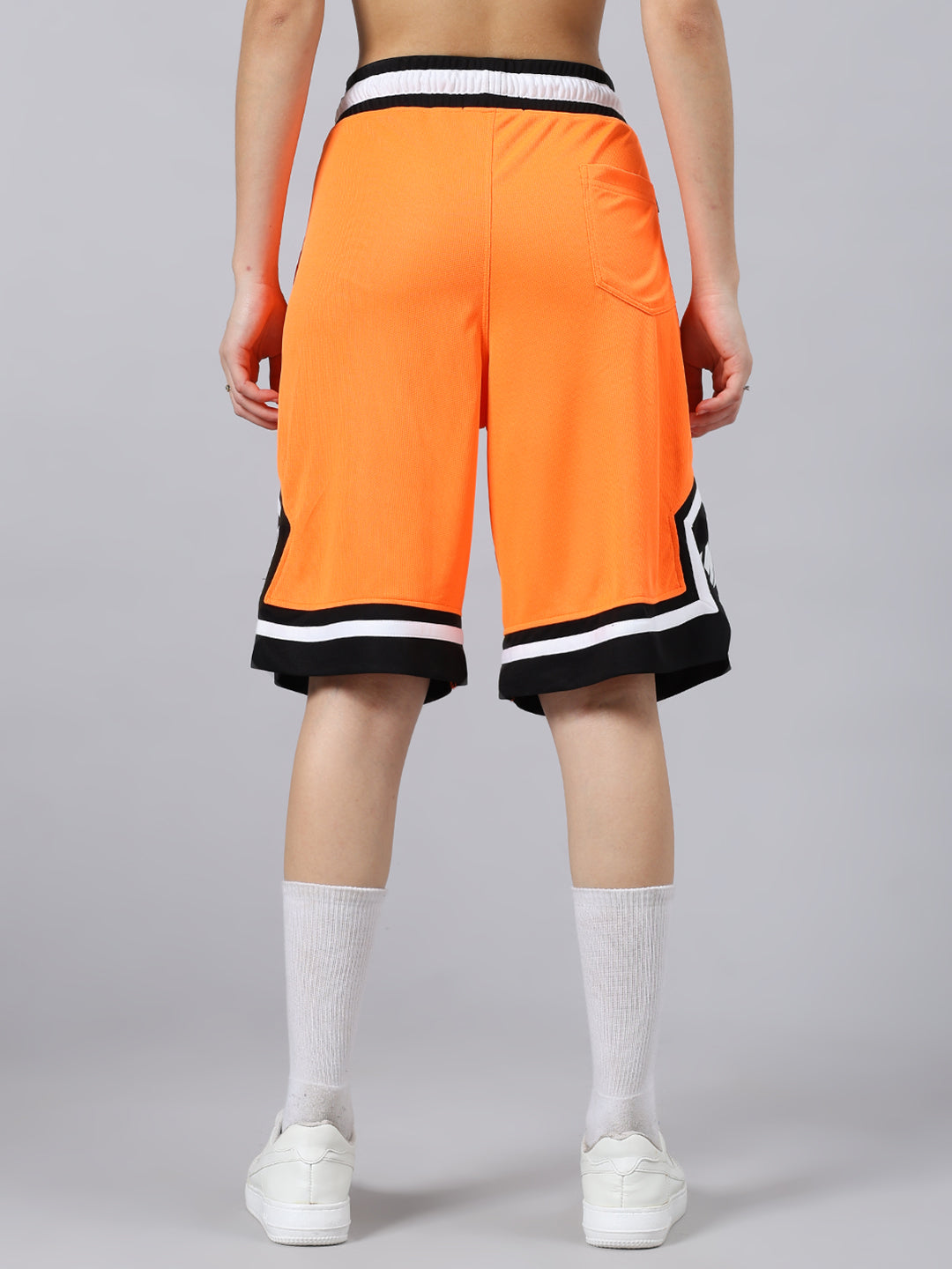 WOMEN'S ARMADO REGULAR FIT SHORTS (ORANGE BLACK)