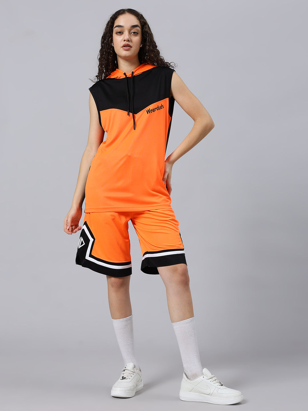 WOMEN'S FRANKY GYM CO-ORD SET (ORANGE BLACK)