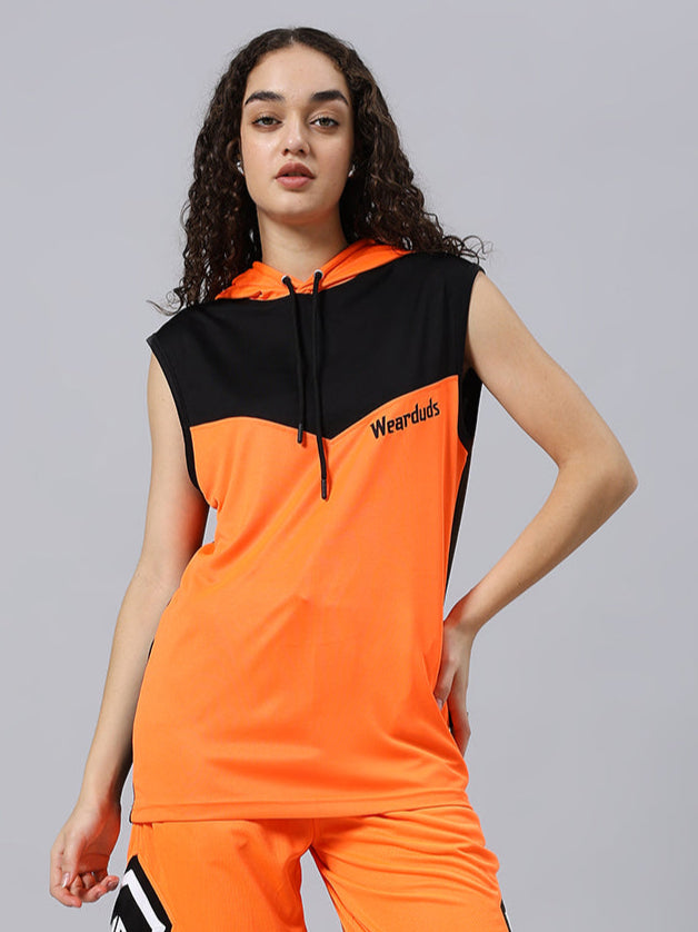 WOMEN'S FRANKY GYM T-SHIRT (ORANGE BLACK)