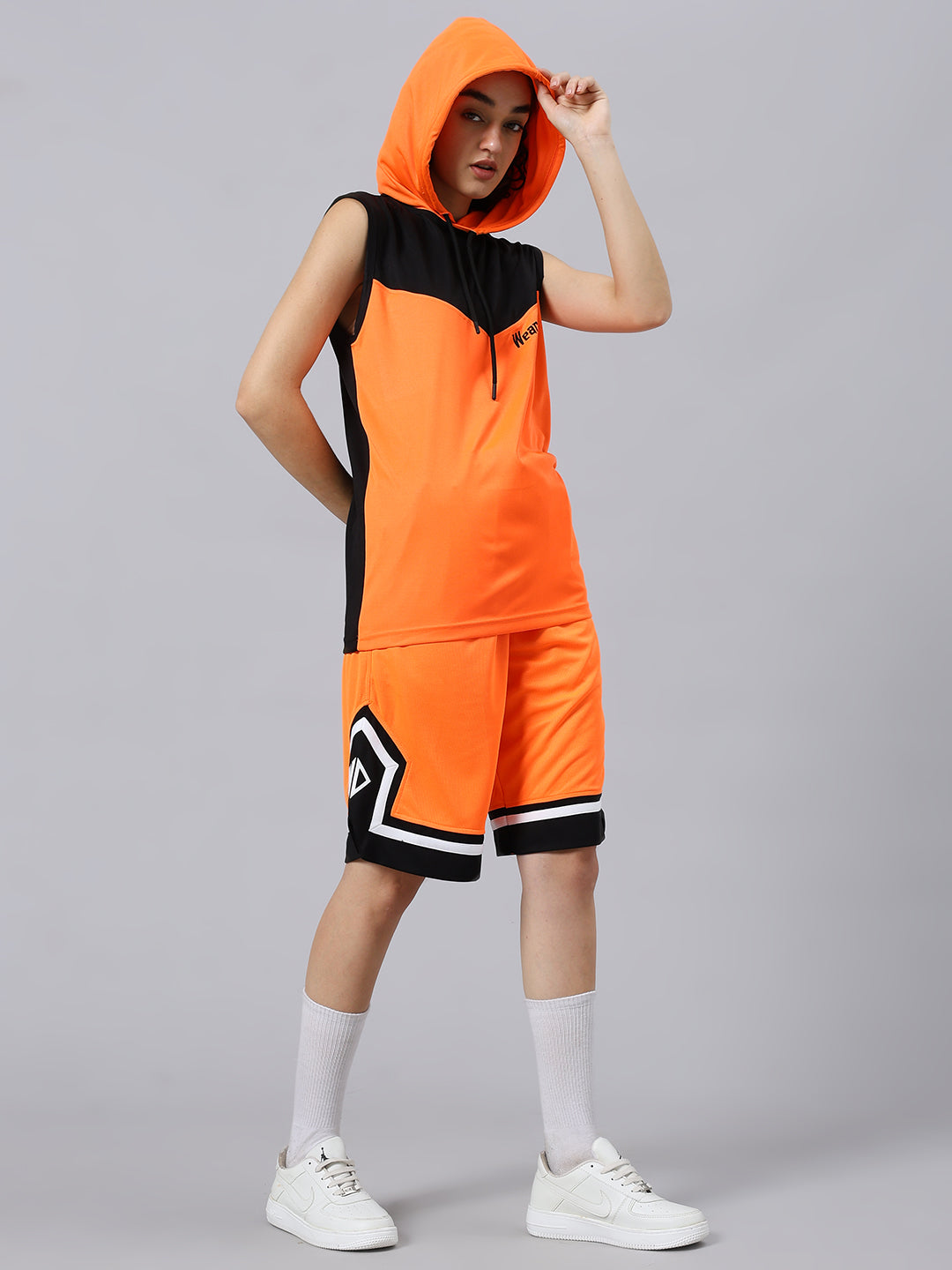 WOMEN'S FRANKY GYM CO-ORD SET (ORANGE BLACK)