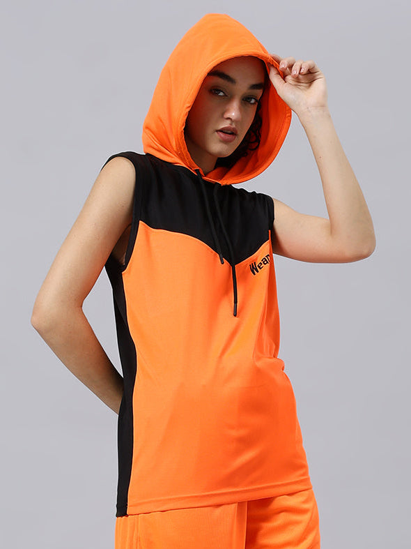 WOMEN'S FRANKY GYM T-SHIRT (ORANGE BLACK)