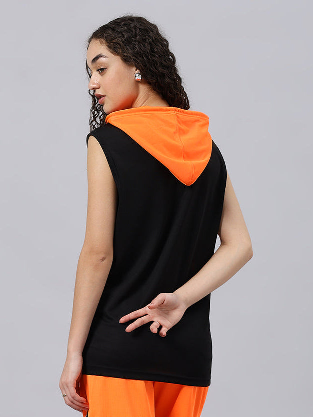 WOMEN'S FRANKY GYM T-SHIRT (ORANGE BLACK)
