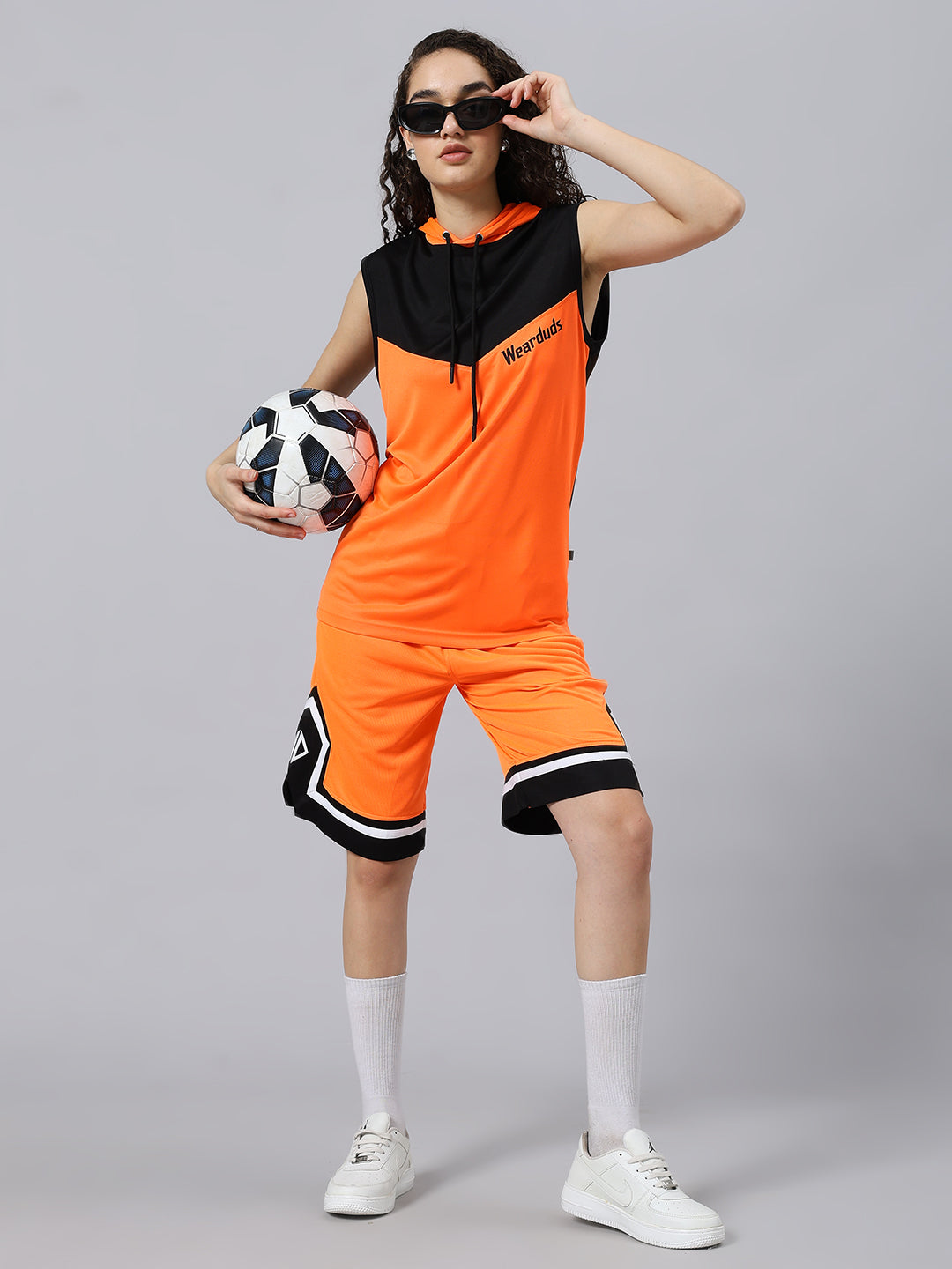 WOMEN'S FRANKY GYM T-SHIRT (ORANGE BLACK)