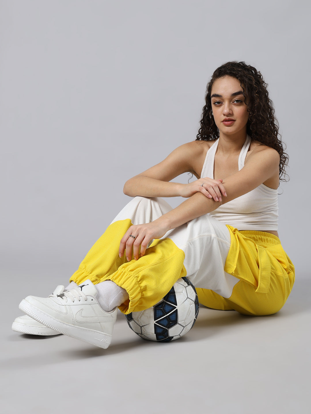 WOMEN'S RADIANT RELAXED FIT JOGGERS (YELLOW WHITE)