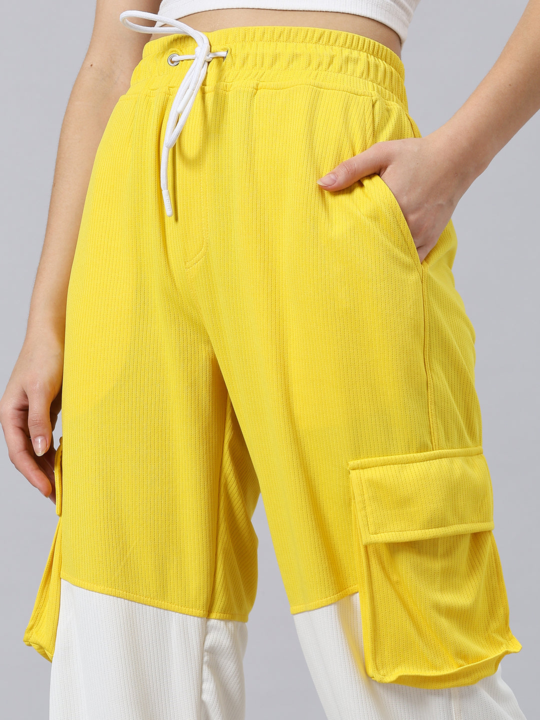 WOMEN'S RADIANT RELAXED FIT JOGGERS (YELLOW WHITE)