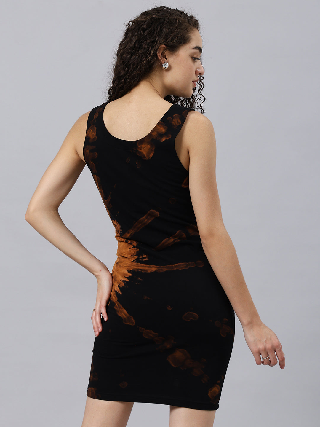 WOMEN'S ELENA TIE-DYE DRESS (BLACK)