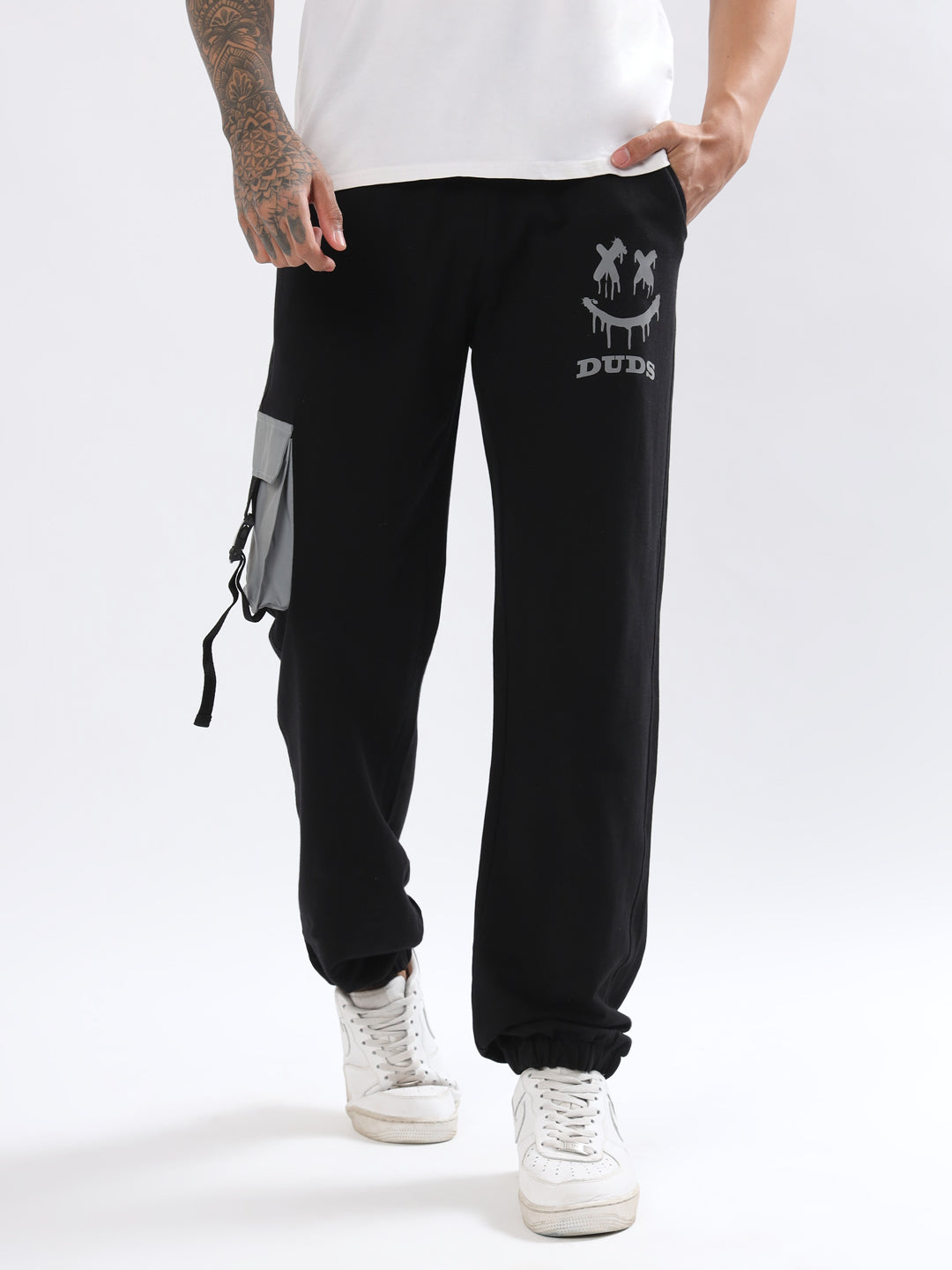 Duds Smiley Reflector Cargo Jogger (Black) - Wearduds