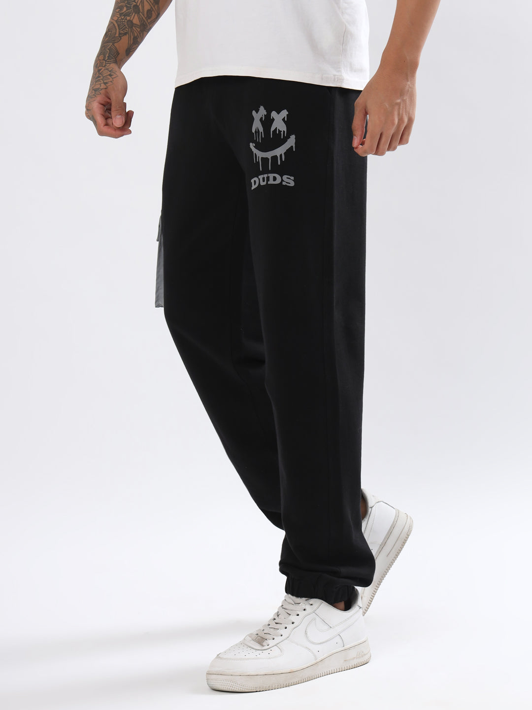 Duds Smiley Reflector Cargo Jogger (Black) - Wearduds