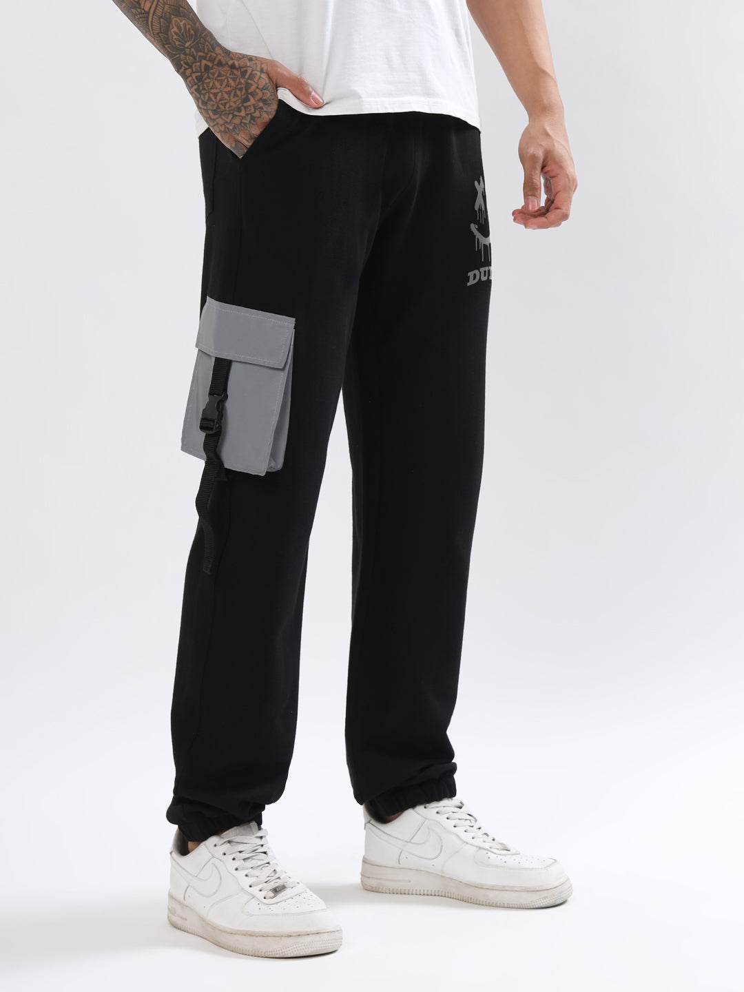 Duds Smiley Reflector Cargo Jogger (Black) - Wearduds