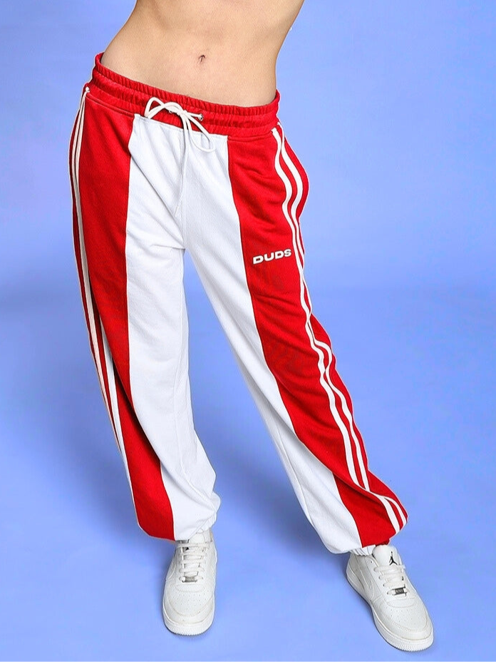 WOMEN'S BALMY RELAXED FIT JOGGER (RED-WHITE)