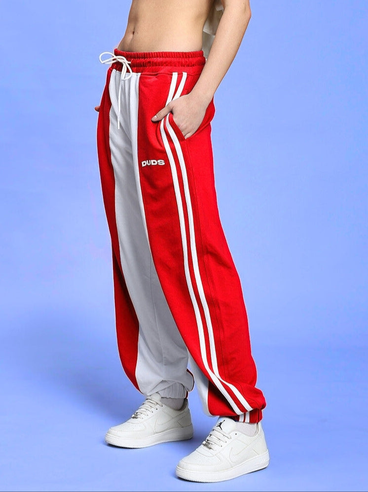 WOMEN'S BALMY RELAXED FIT JOGGER (RED-WHITE)