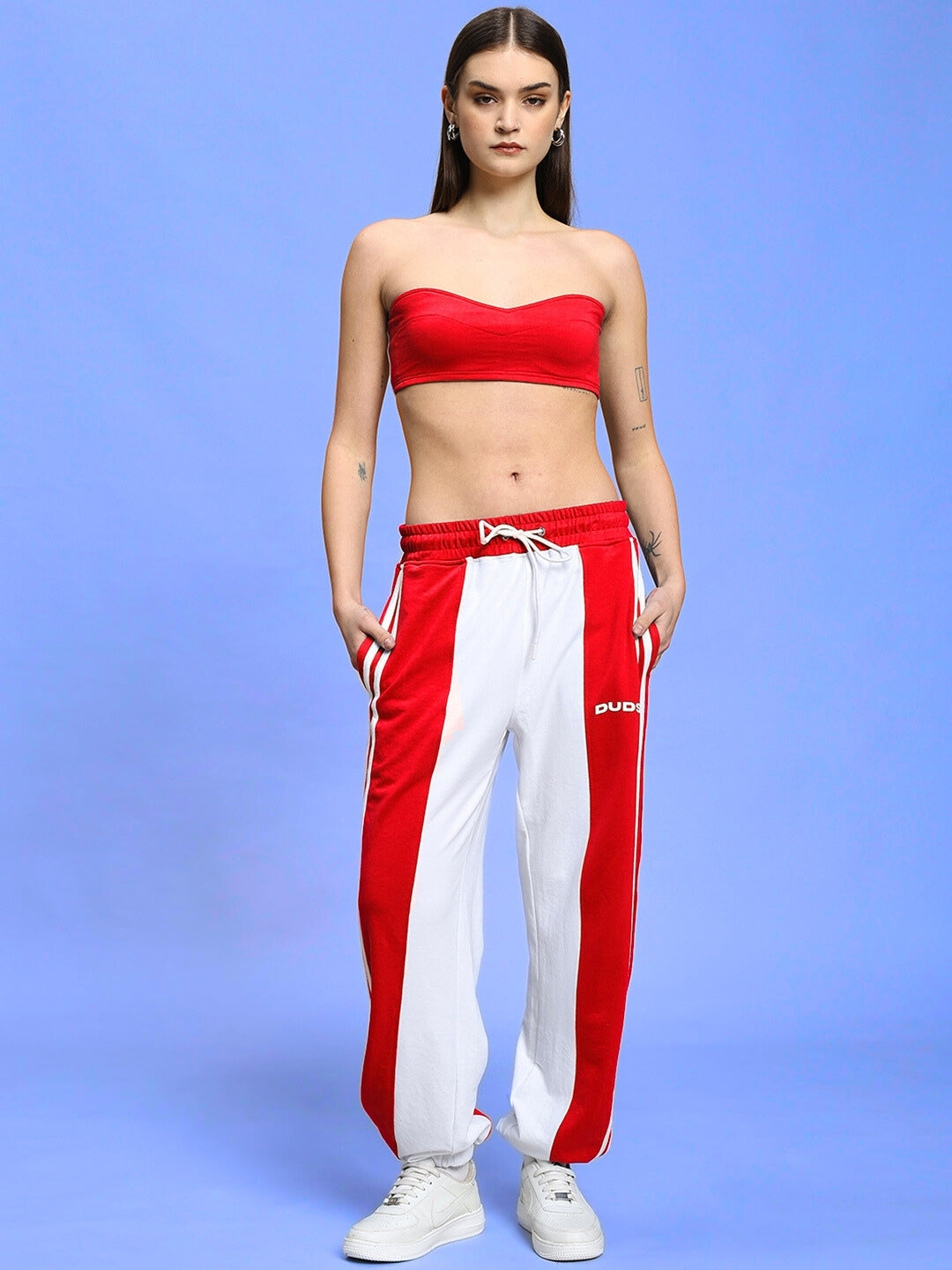 WOMEN'S BALMY RELAXED FIT JOGGER (RED-WHITE)