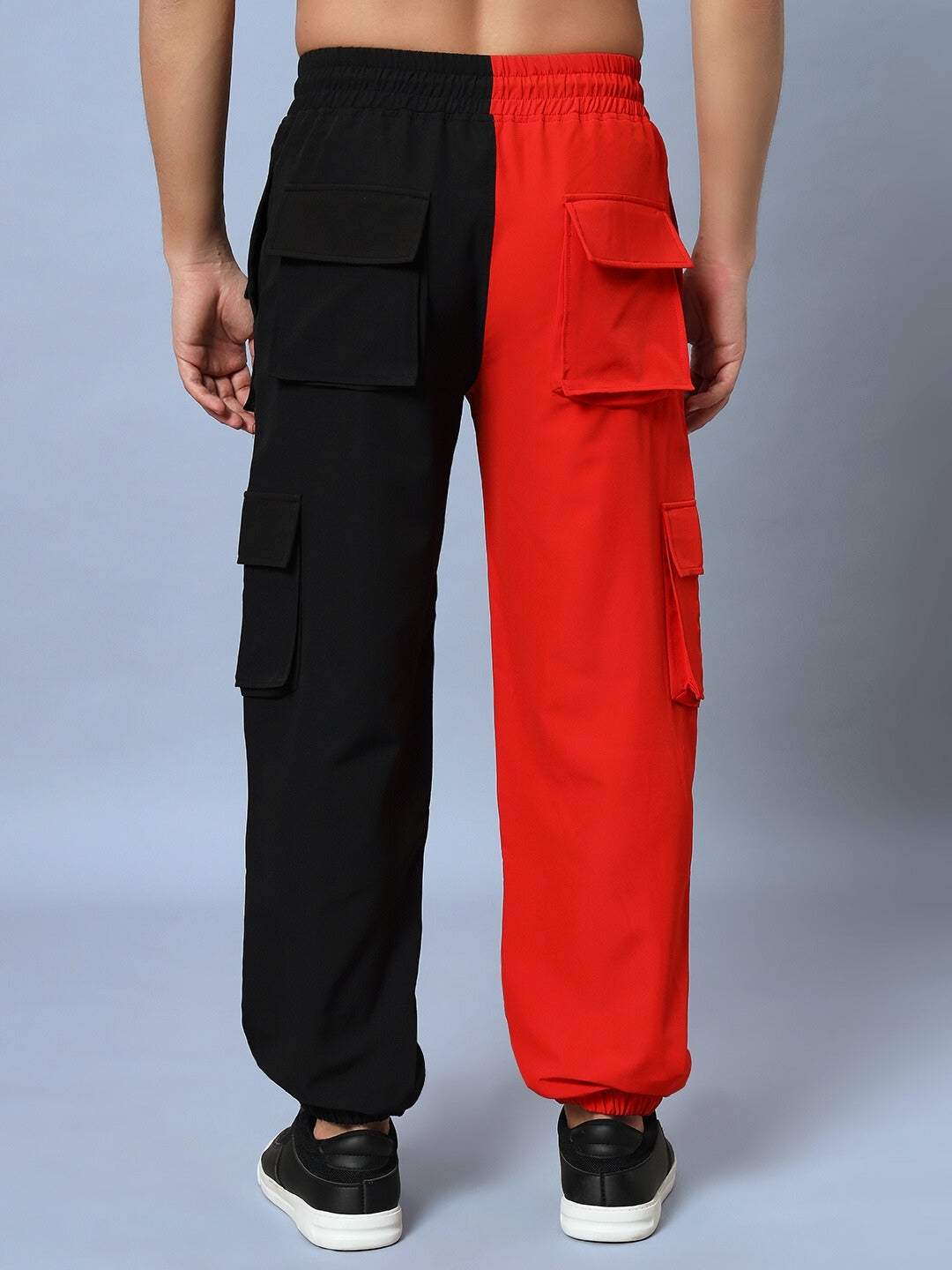 FRONTLINE REFLECTOR PARACHUTE CARGO PANTS (RED-BLACK)
