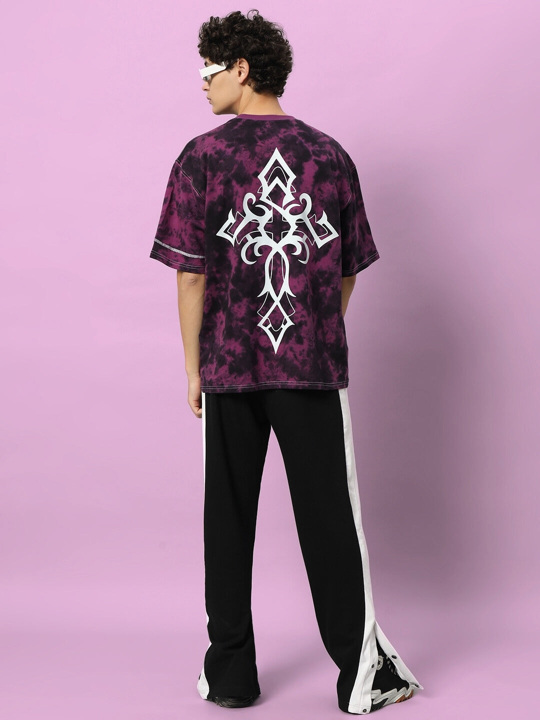ICONIC TIE-DYE OVER-SIZED T-SHIRT (PURPLE)