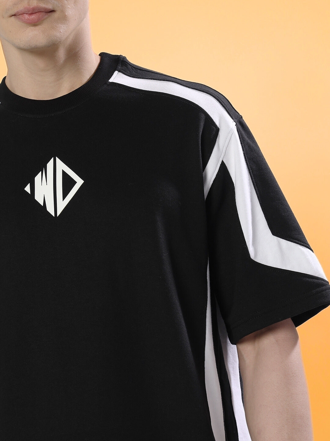 Rugby Over-Sized T-Shirt (Black-White)