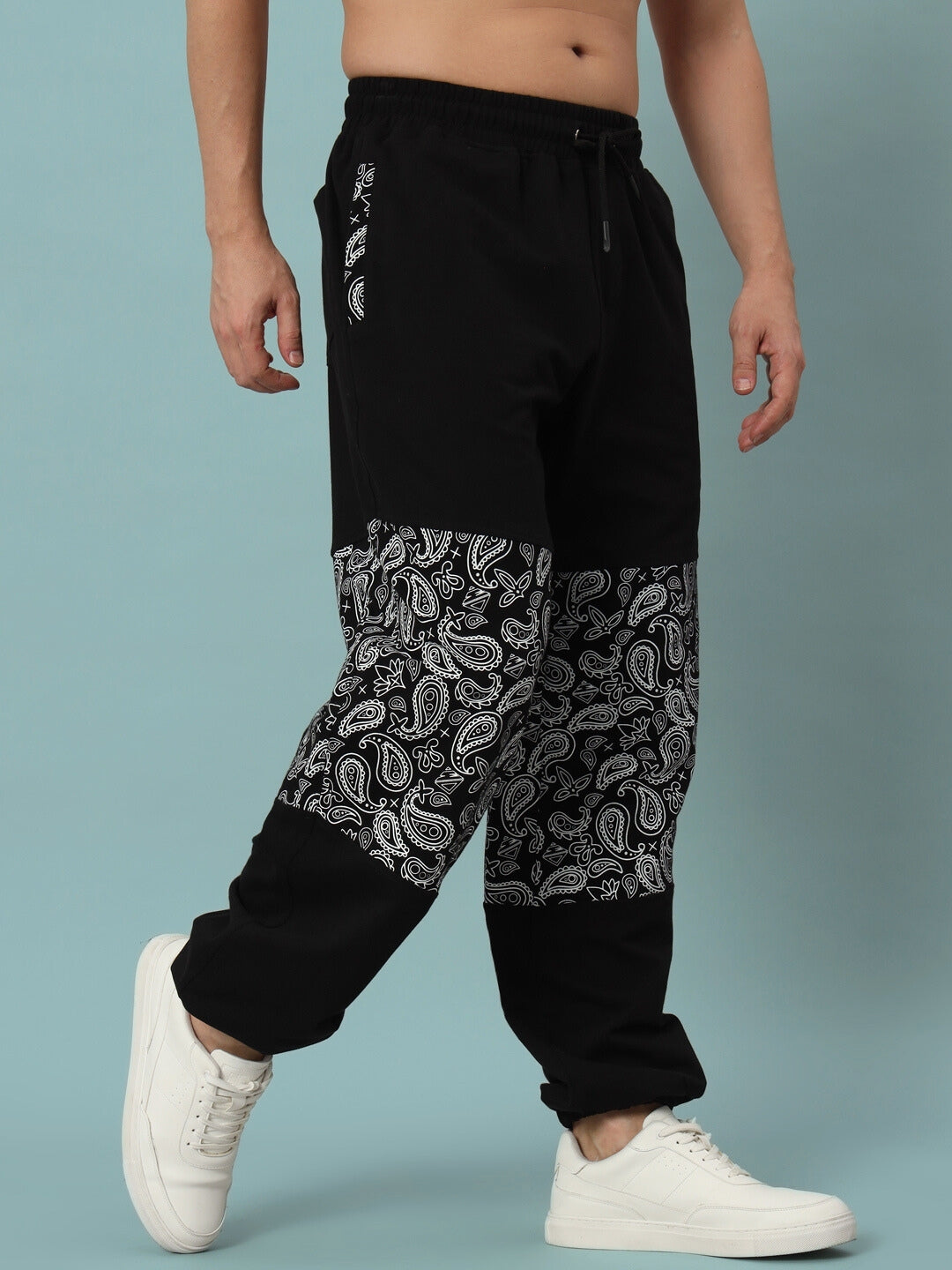 MOSAIC BAGGY JOGGERS (BLACK)