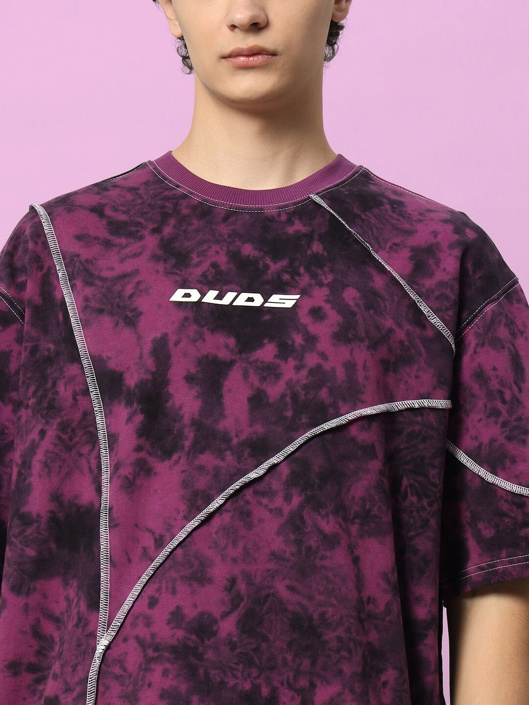 ICONIC TIE-DYE OVER-SIZED T-SHIRT (PURPLE)