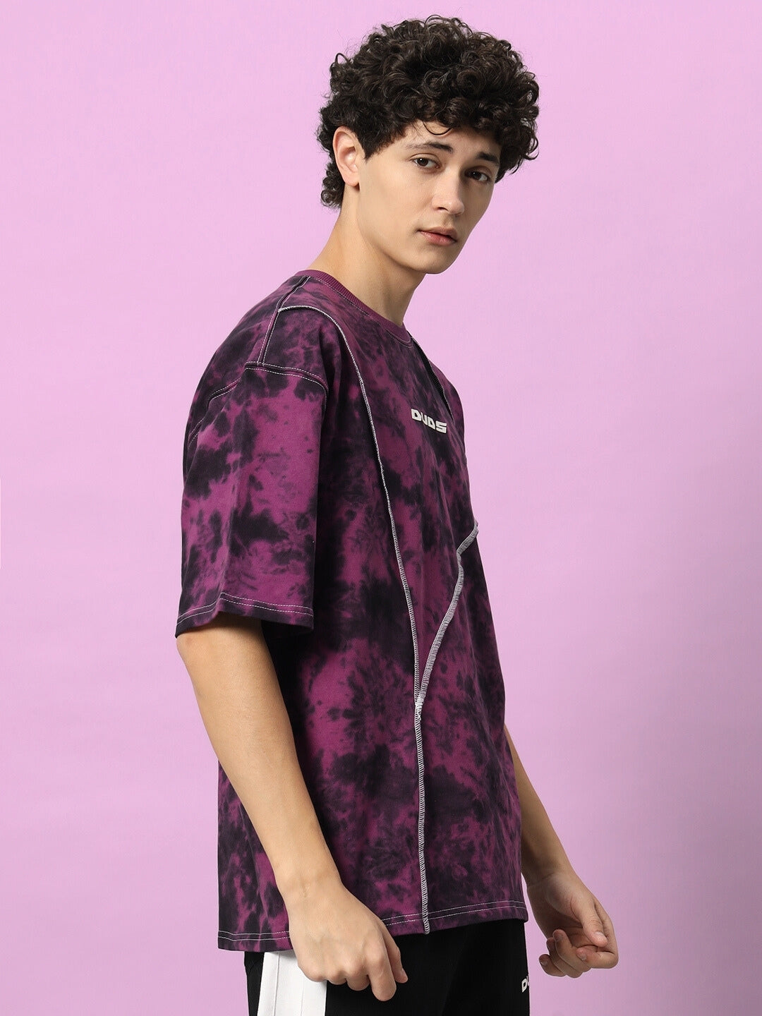 ICONIC TIE-DYE OVER-SIZED T-SHIRT (PURPLE)