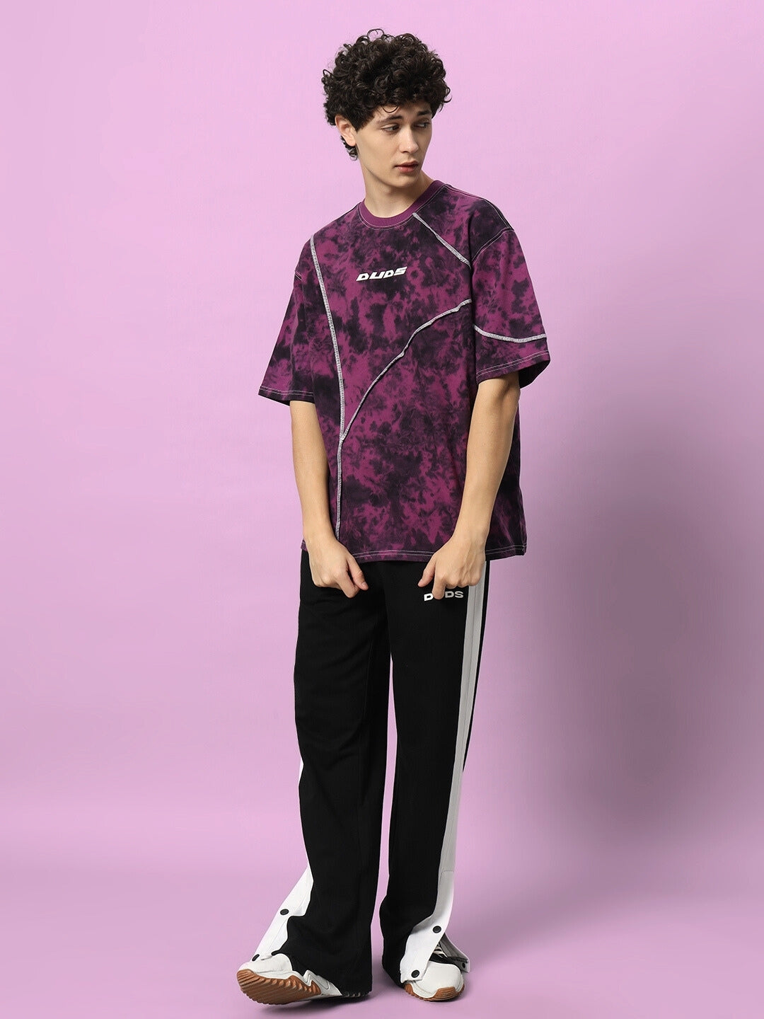 ICONIC TIE-DYE OVER-SIZED T-SHIRT (PURPLE)