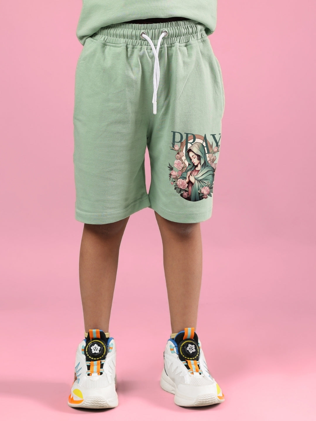 PRAY & PEACE SHORTS FOR BOYS & GIRLS (NYANZA GREEN)