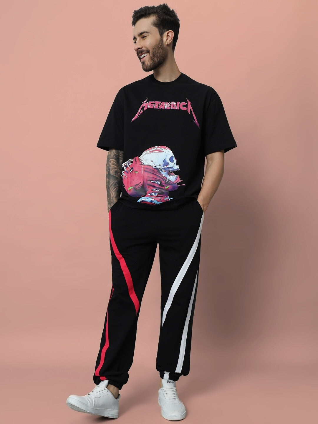 SWATHE COLORFUL STRIPE JOGGERS (BLACK)