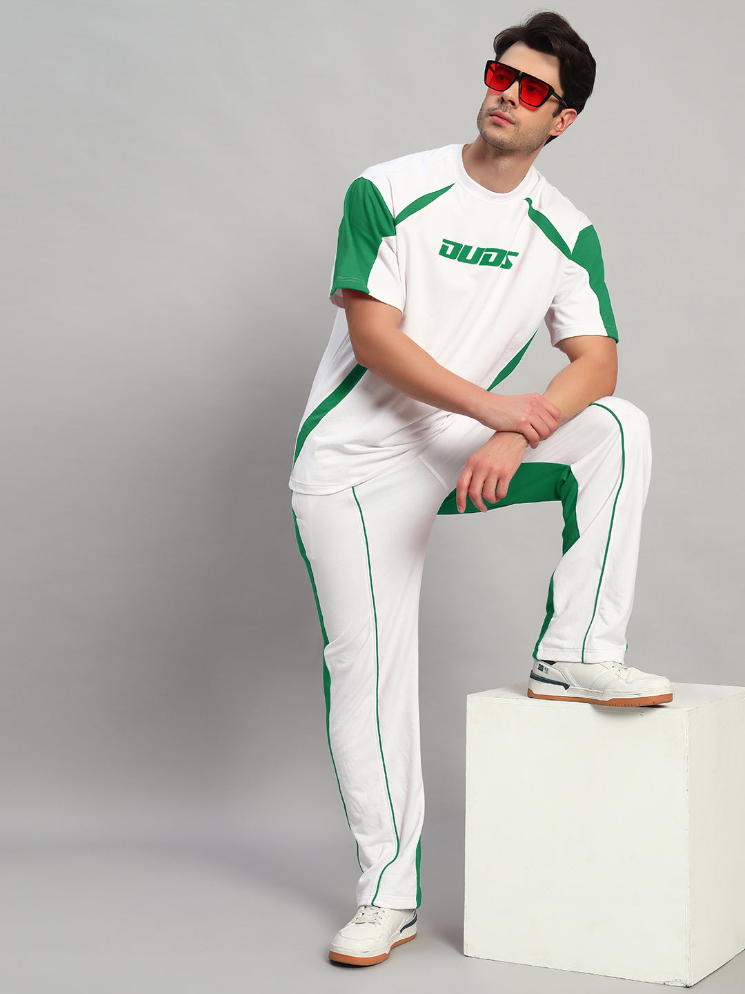 LAGOON RELAXED FIT JOGGERS (WHITE GREEN)