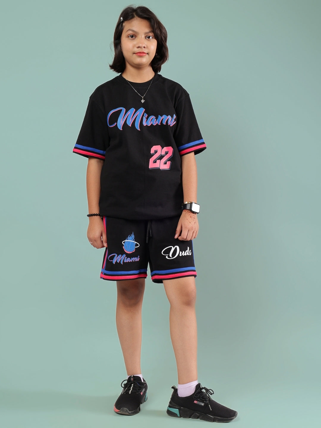 MIAMI CO-ORD FOR BOYS & GIRLS (BLACK)