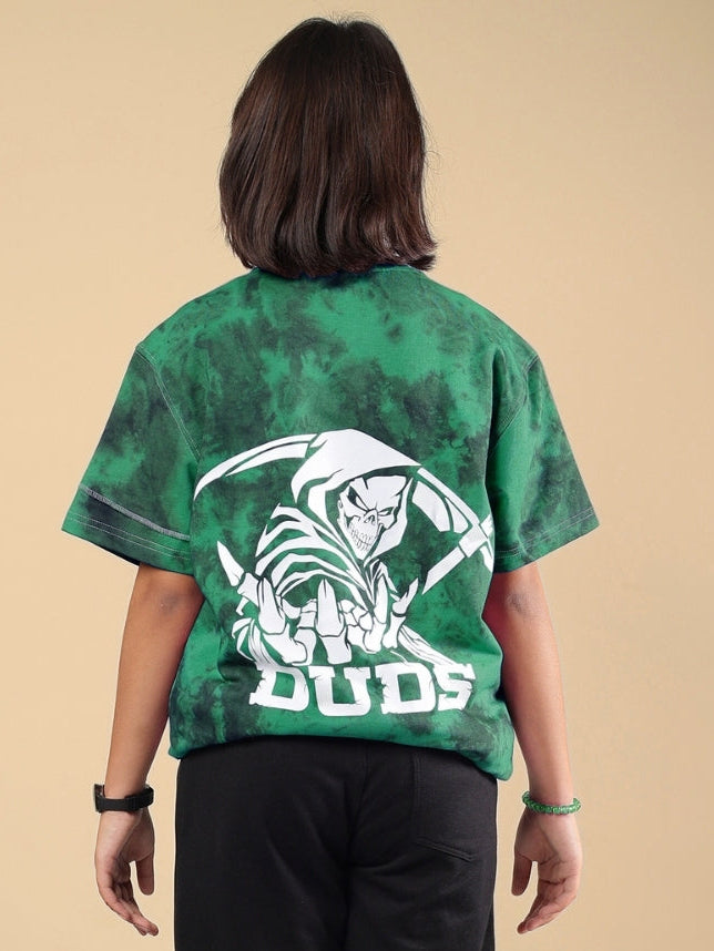GHOST RIDER TIE-DYE T-SHIRT FOR BOYS & GIRLS (GREEN)