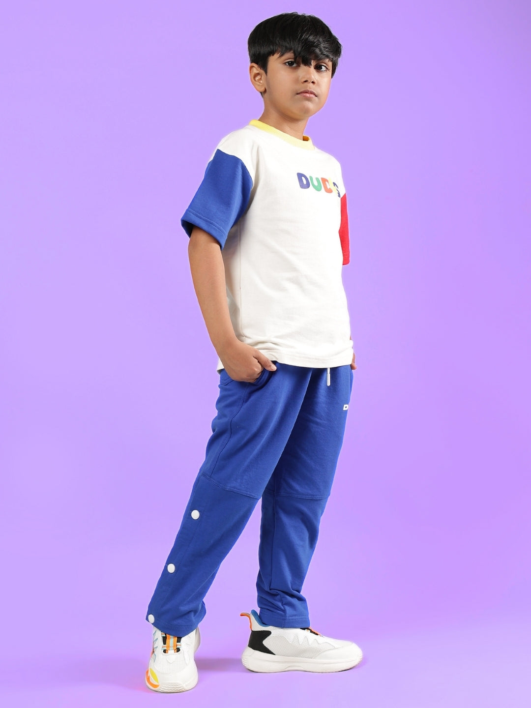ADONIS CO-ORD FOR BOYS & GIRLS (OFF WHITE-R BLUE)
