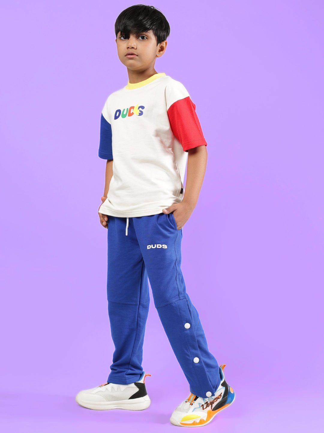 ADONIS CO-ORD FOR BOYS & GIRLS (OFF WHITE-R BLUE)