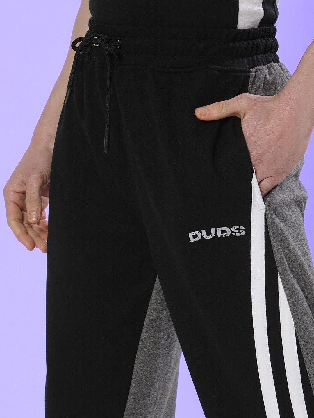 SKATER KOREAN BAGGY JOGGERS (BLACK GREY)
