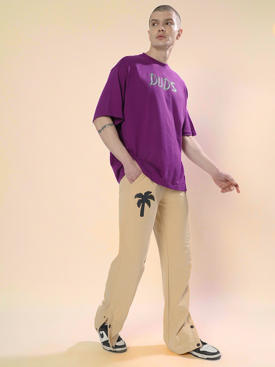 PHOENIX  DIGITAL PRINTED JOGGERS (BEIGE)