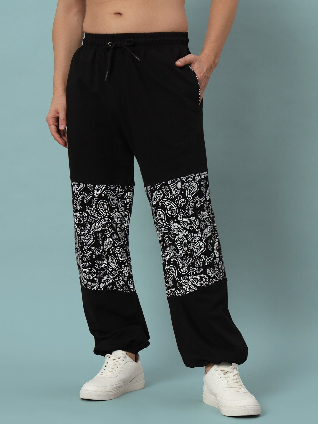 MOSAIC BAGGY JOGGERS (BLACK)