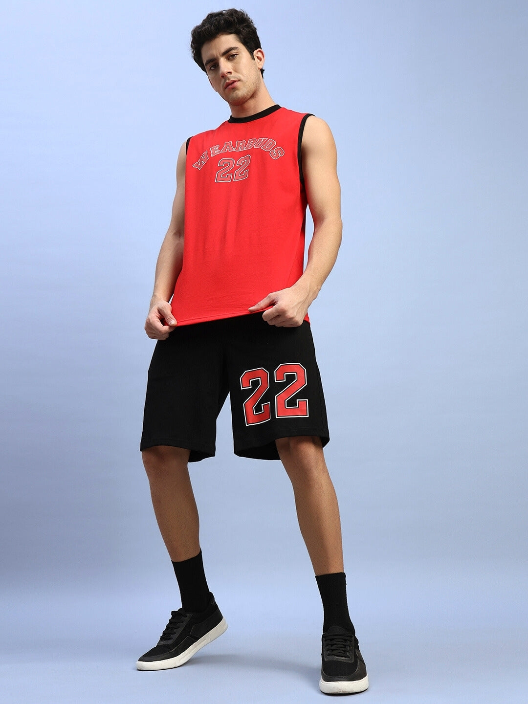 AMIGA GYM CO-ORD SET (RED-BLACK)
