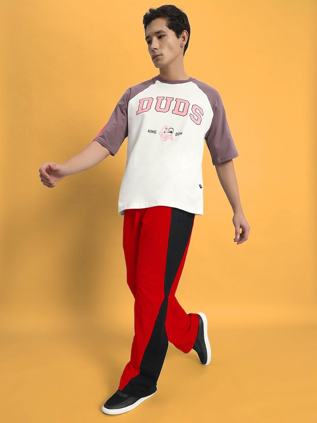 REVIVE SIDE CONTRAST JOGGERS (RED-BLACK)