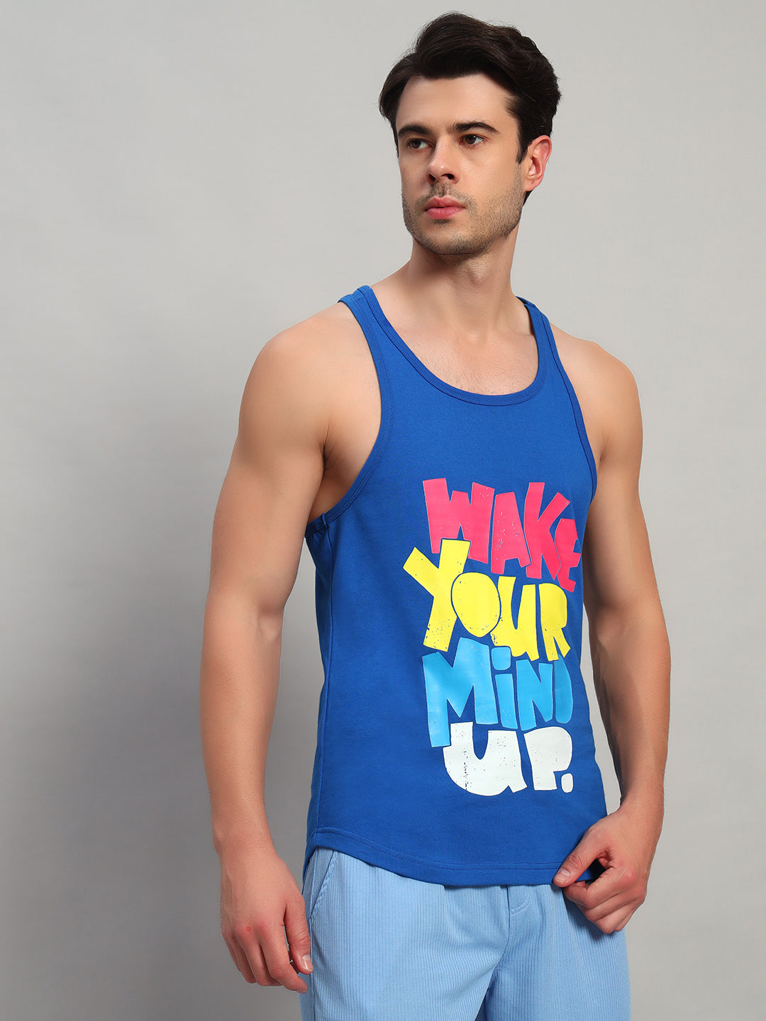 WAKE UP GYM T-SHIRT (ROYAL BLUE)