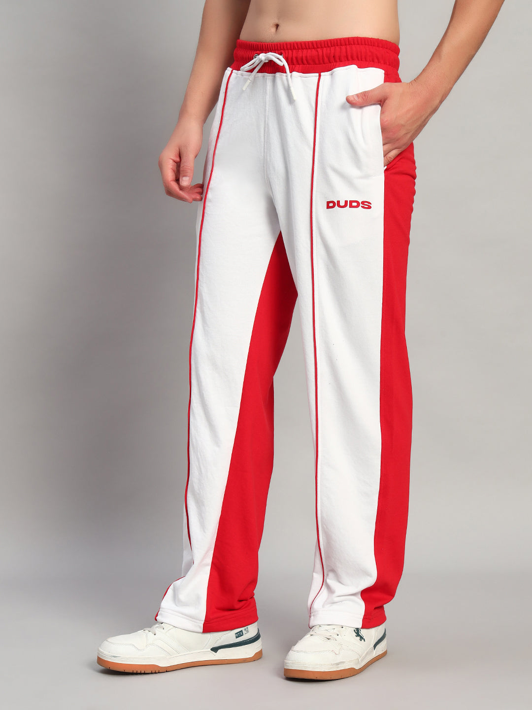 LAGOON RELAXED FIT JOGGERS (WHITE RED)