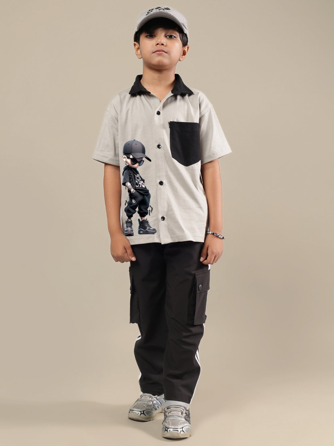 ADORABLY CO-ORD FOR BOYS & GIRLS (GREY-BLACK)