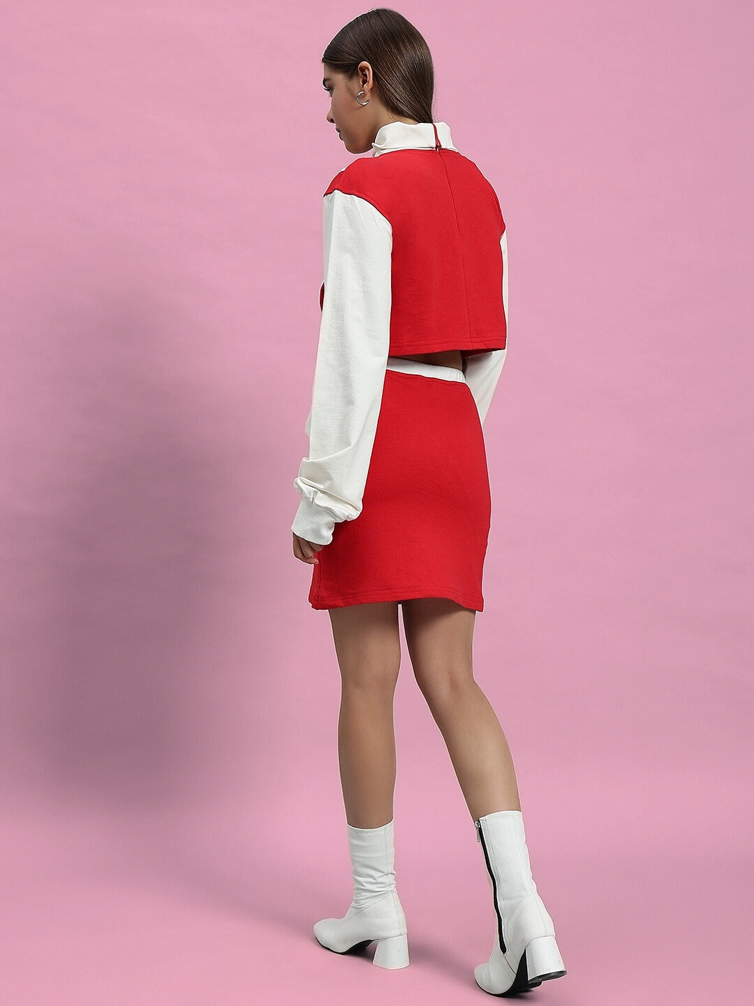 Women's Freya Co-Ord Set (Off White-Red)