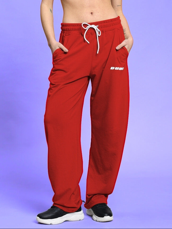 WOMEN'S VANILLA RELAXED-FIT JOGGERS (RED)