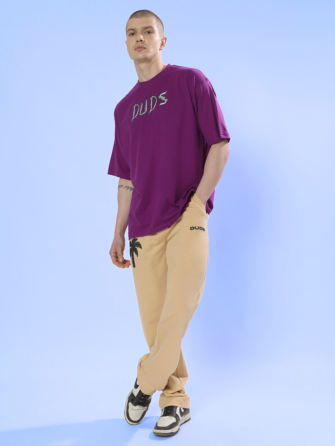 POSITIVE RABBIT OVER-SIZED T-SHIRT (PURPLE)